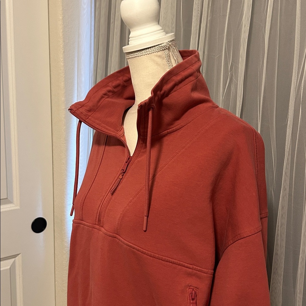 Old Navy Dynamic Fleece Pink Women's Red 1/2 Zip Scuba Style Top Size XL - Picture 2 of 6
